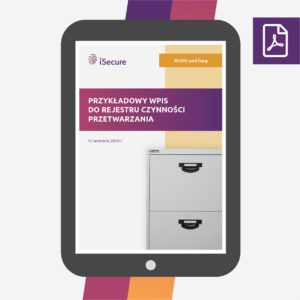 (eBook) Przykładowy wpis do rejestru czynności przetwarzania