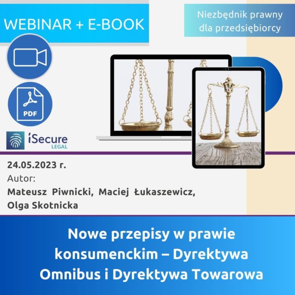 (szkolenie online: eBook + webinar) Nowe przepisy w prawie konsumenckim – Dyrektywa Omnibus i Dyrektywa Towarowa