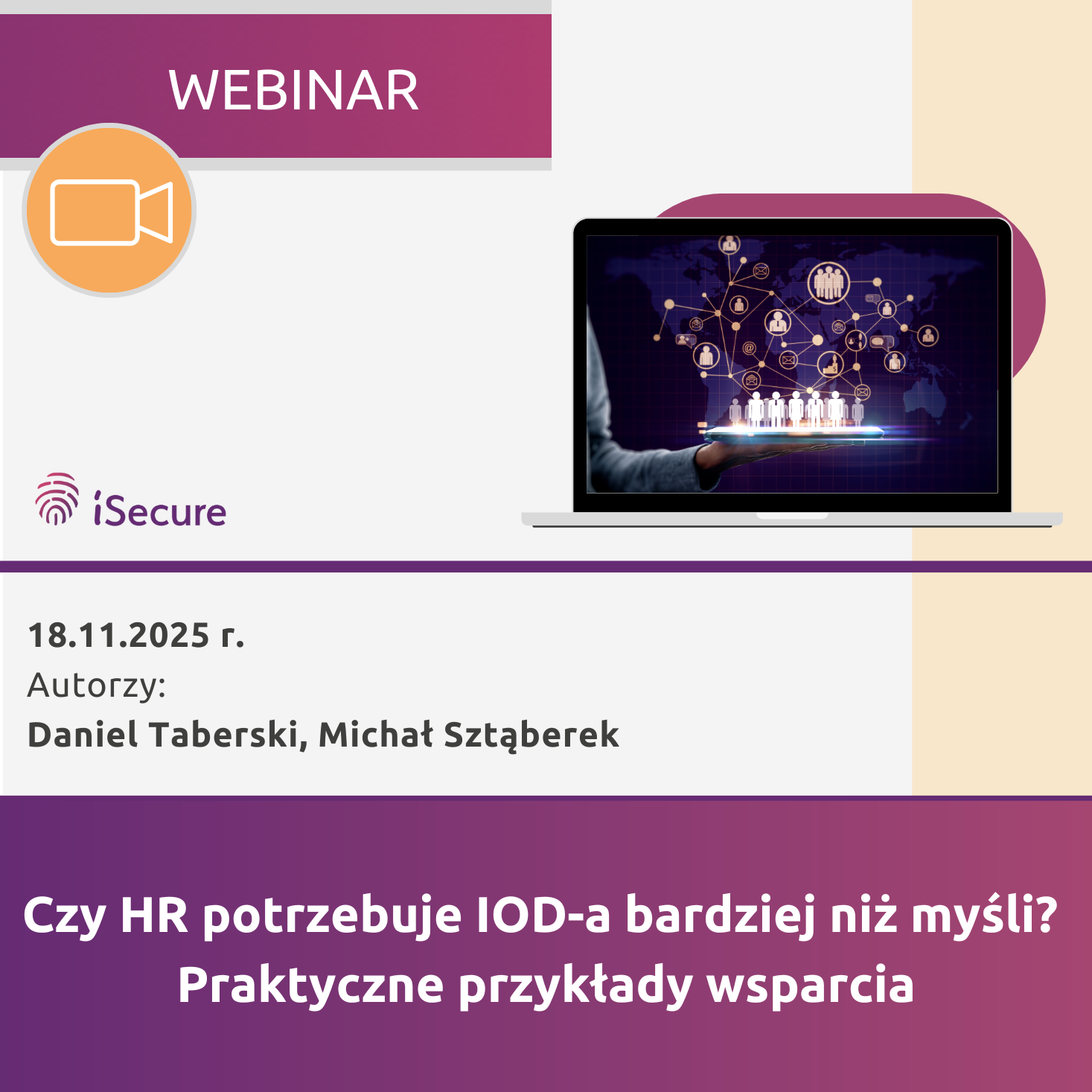 (webinar) Czy HR potrzebuje IOD-a bardziej niż myśli? Praktyczne przykłady wsparcia